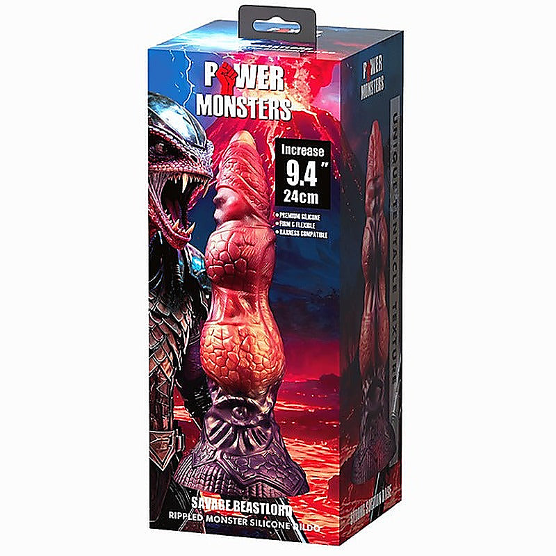 Savage Beastlord 9.4 Inch Rippled Silicone Dildo By Baile - Realistic Dildos