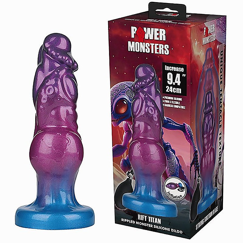 Rift Titan 9.4 Inch Inflatable Monster Silicone Dildo - Realistic Dildos