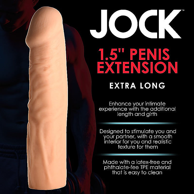 Jock Extra Long 1.5 Inch Penis Extension Sleeve - Penis Sleeves and Extenders