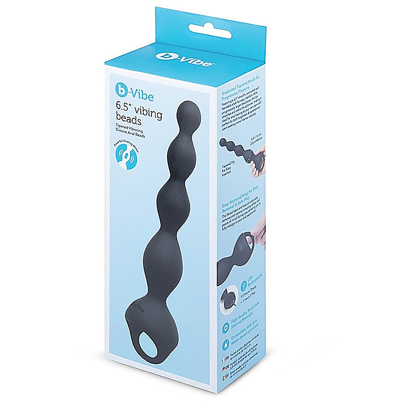 6.5 Inch Vibing Tapered Silicone Anal Beads By B-Vibe - Anal Beads and Balls
