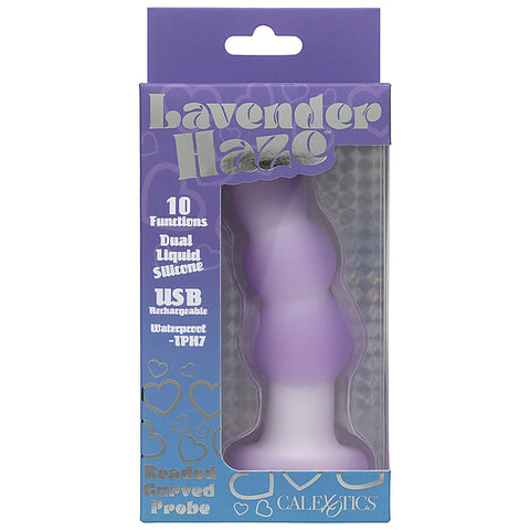 Lavender Haze Beaded Curved Anal Probe By California Exotics - Anal Beads and Balls