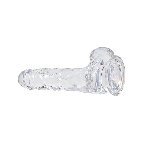 Crystal Addiction 7 Inch Clear Dildo With Balls - Vibrating Dildos