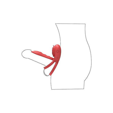 Vibrating Rose Girth Enhancer By Adam & Eve - Vibrating Cock Rings