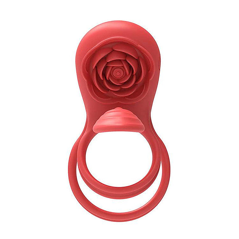 Vibrating Rose Girth Enhancer By Adam & Eve - Vibrating Cock Rings