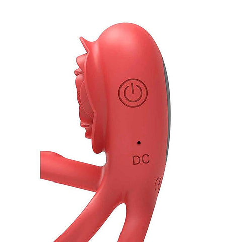 Vibrating Rose Girth Enhancer By Adam & Eve - Vibrating Cock Rings
