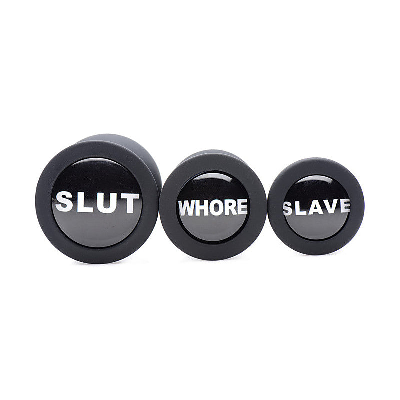Dirty Words 3 Piece Anal Plug Set By Xr Brands - Butt Plugs
