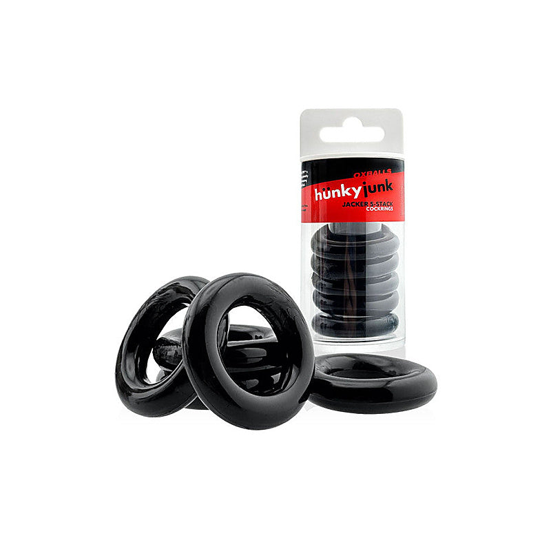 Jacker Stack 5 Piece Strong Cock Ring Set By Hunkyjunk - Cock Ring Sets