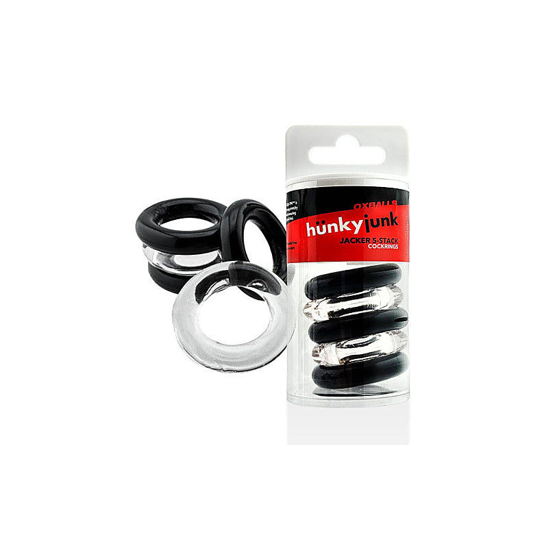 Jacker Stack 5 Piece Strong Cock Ring Set By Hunkyjunk - Cock Ring Sets