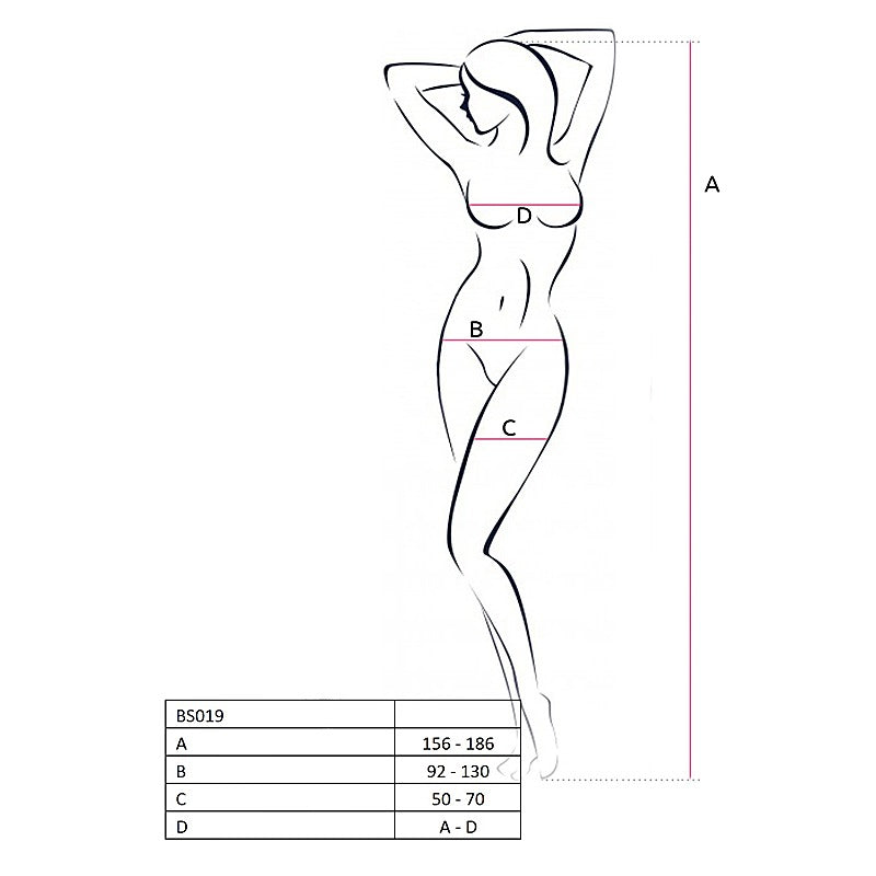 Bodystocking BS019 BLK Body Stocking by Passion Lingerie - Body Stockings