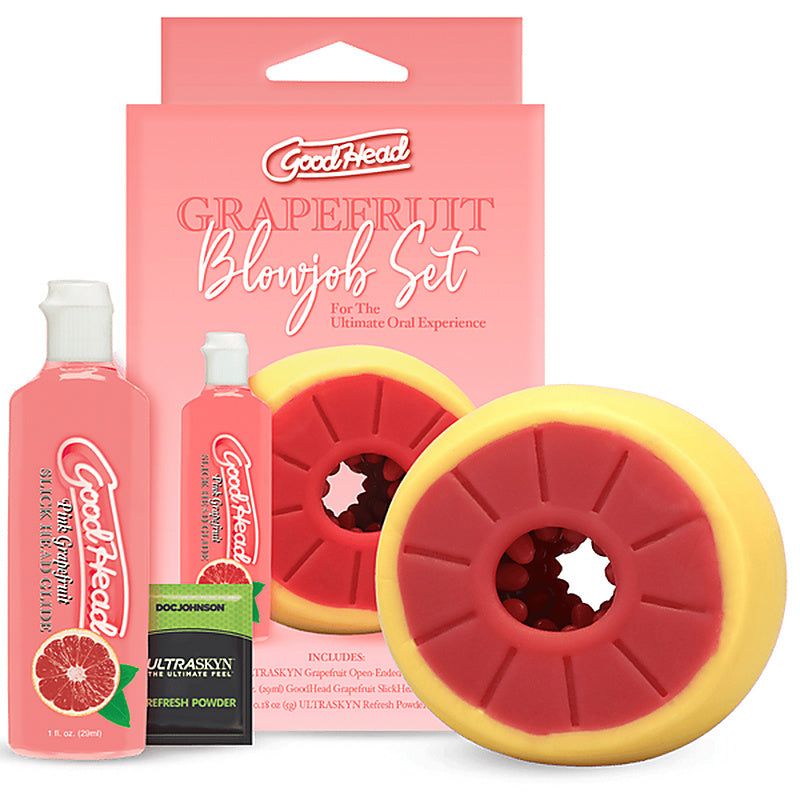 Grapefruit Blowjob Stroker Set By Doc Johnson - Masturbators and Strokers
