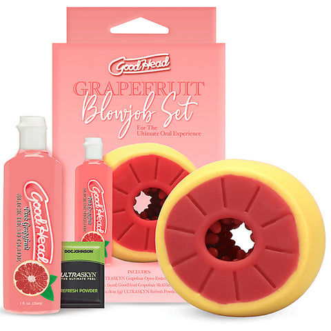 Grapefruit Blowjob Stroker Set By Doc Johnson - Masturbators and Strokers