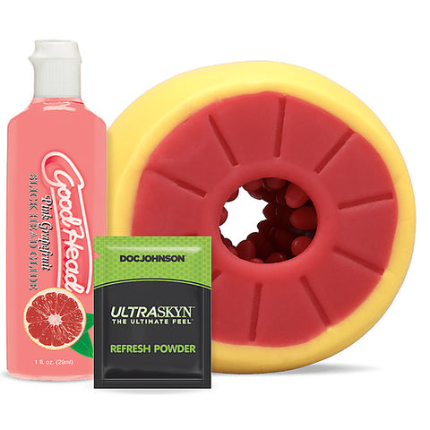Grapefruit Blowjob Stroker Set By Doc Johnson - Masturbators and Strokers