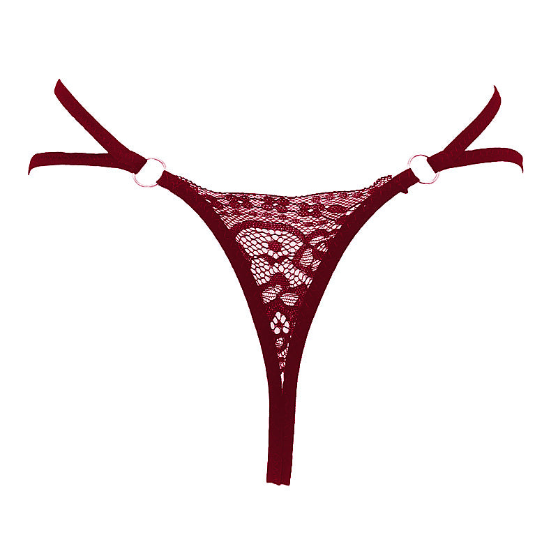 Crotchless Lace And Pearl Panties by Love In Leather - G-Strings, Panties and Shorts