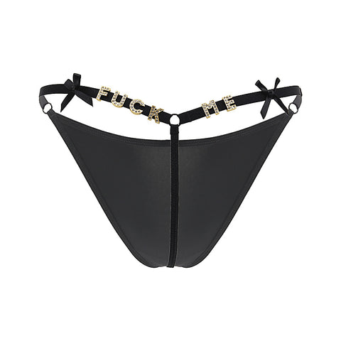 Fuck Me Printed G-String Panty by Love In Leather - G-Strings, Panties and Shorts