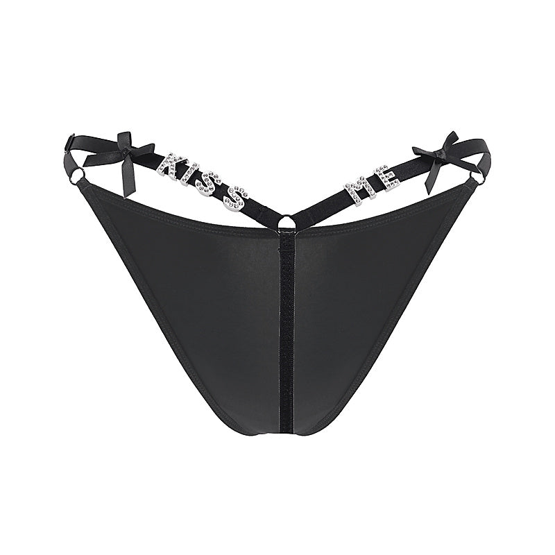 Kiss Me Printed Sexy G-String Panty by Love In Leather - G-Strings, Panties and Shorts