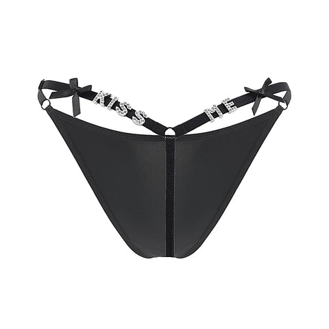 Kiss Me Printed Sexy G-String Panty by Love In Leather - G-Strings, Panties and Shorts