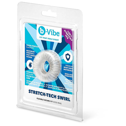 Stretch-Tech Swirl Ultra Stretchy Cock Ring by B-Vibe - Stretchy Cock Rings