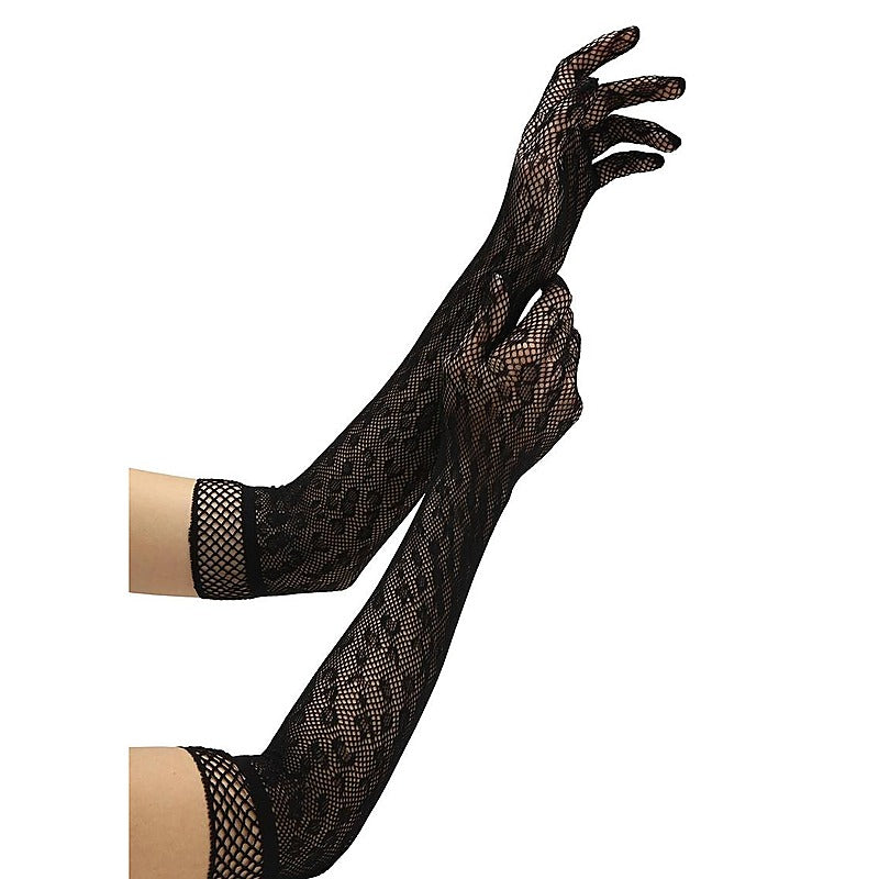 Leopard Lace Opera Glove By Baci Lingerie - Wigs and Gloves