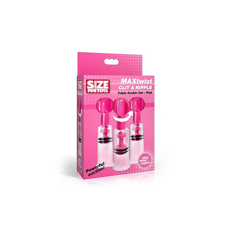 MAXtwist Clit Nipple Sucker 3 Pc Set by XR Brands - Nipple and Clit Clamps