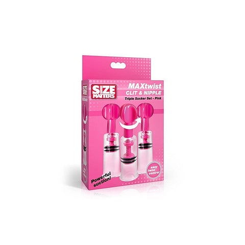 MAXtwist Clit Nipple Sucker 3 Pc Set by XR Brands - Nipple and Clit Clamps