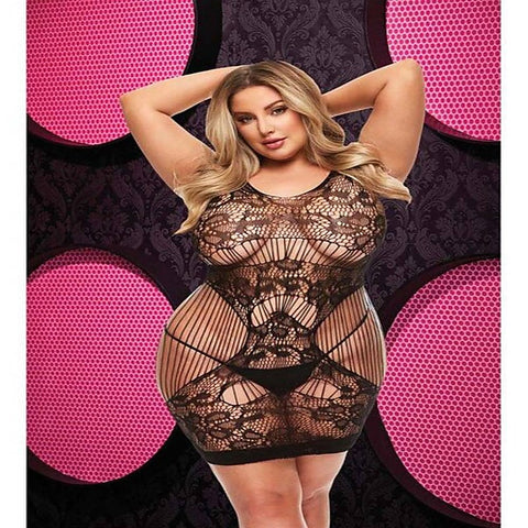 Lapdance Lingerie Lace Cut Out Mini Dress By Xgen Products - Body Stockings