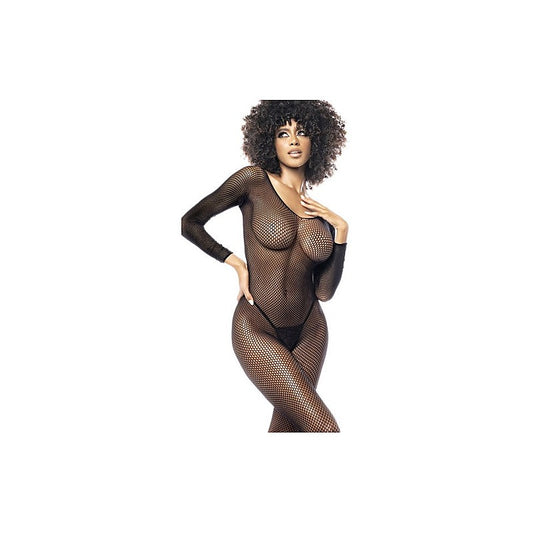 Long Sleeve Fishnet Full Bodystocking OS by Mapale