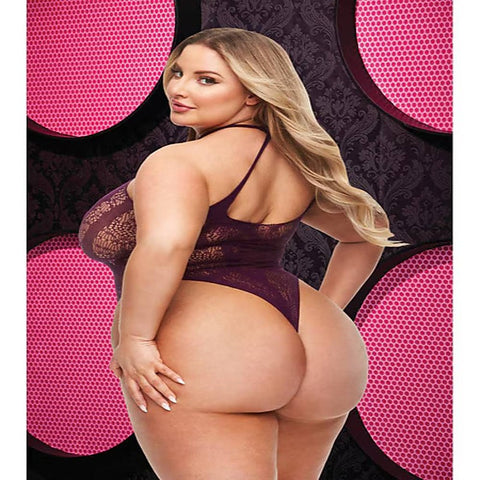Lapdance Lingerie Criss Cross Lacey Womens Teddy Purple