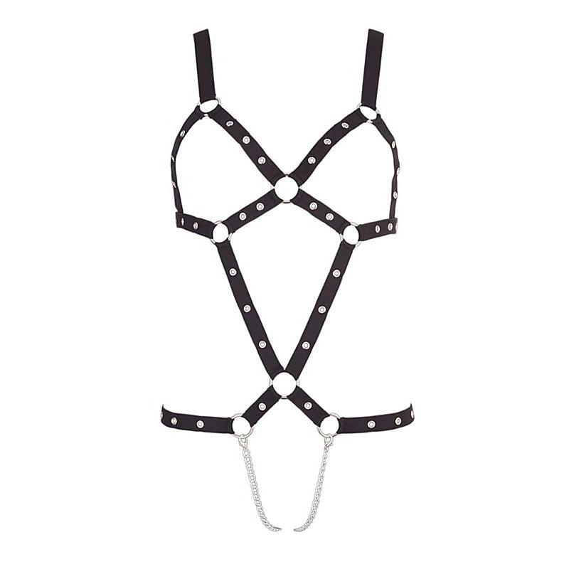 Bad Kitty Strappy Open Crotch Bodysuit by Orion - Her Fetish