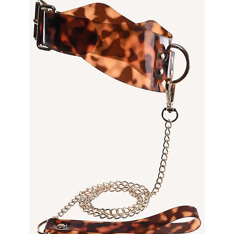 Amber Adjustable Collar With Leash By Sportsheets - Collars and Leads