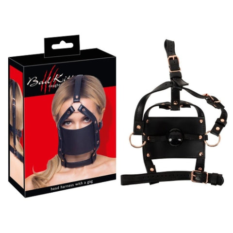 Bad Kitty Head Harness with Silicone Ball Gag by Orion