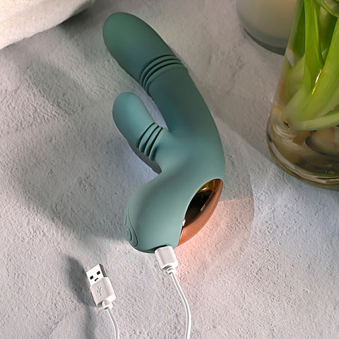 Rub Me Tender Thrusting Rabbit Vibrator by Evolved