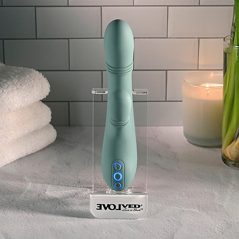 Rub Me Tender Thrusting Rabbit Vibrator by Evolved