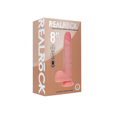 REALROCK 8in Vibrating & Thrusting Dildo by Shots Toys