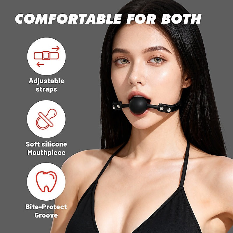 Shhh Adjustable Silicone Bondage Ball Gag by Chisa - Bondage Gags and Bits