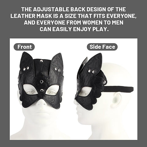 Naughty Kitten Faux Leather Mask by Chisa - Masks And Blindfolds