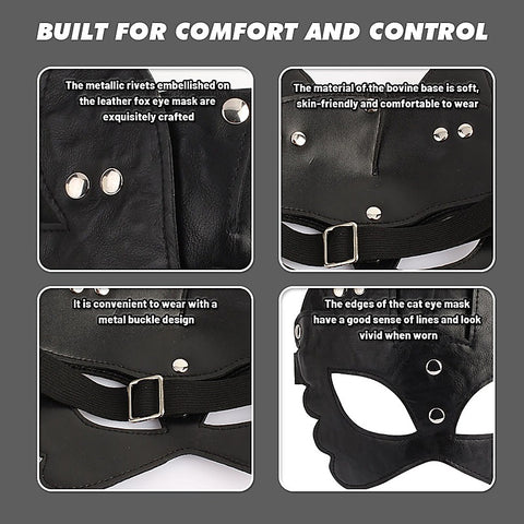 Naughty Kitten Faux Leather Mask by Chisa - Masks And Blindfolds