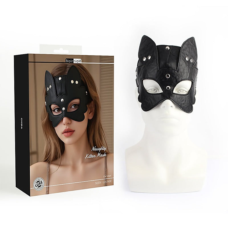 Naughty Kitten Faux Leather Mask by Chisa - Masks And Blindfolds