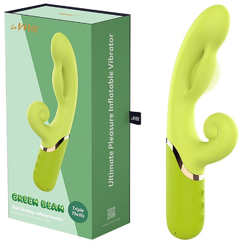 Green Bean Vibrating & Inflating Stimulator by La Viva - Rabbit Vibrators