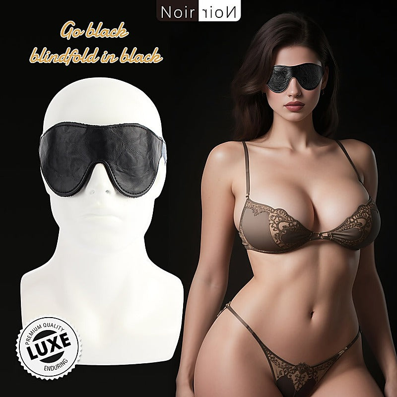 Go Black Faux Leather Blindfold by Chisa - Masks And Blindfolds