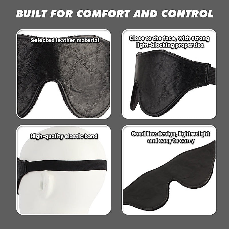 Go Black Faux Leather Blindfold by Chisa - Masks And Blindfolds