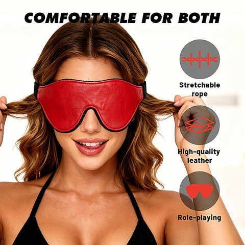 Go Black Faux Leather Blindfold by Chisa - Masks And Blindfolds