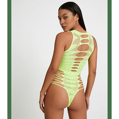Strappy Rhinestone Sleeveless Bodysuit by Love In Leather