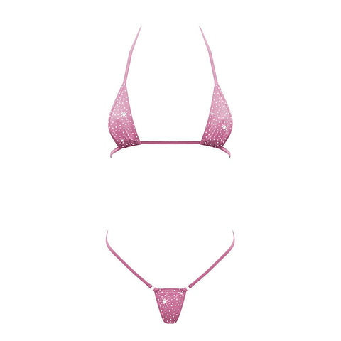 Rhinestone Embellished Micro Bikini by Love In Leather