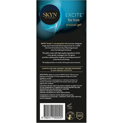 Skyn Excite Arousal Gel For Him By Ansell - Delay and Excite Sprays