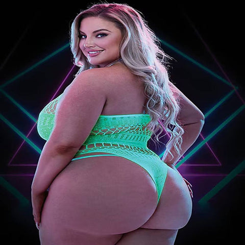Lapdance Lingerie Glow In The Dark Teddy with Halter Neck - Teddies and Bodysuits