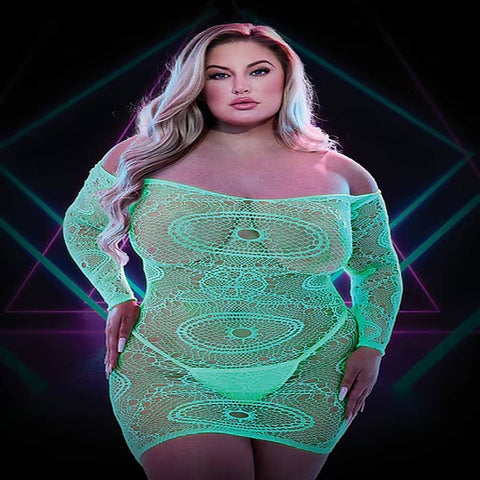Glow In The Dark Mini Dress By Xgen Products - Babydolls and Chemises
