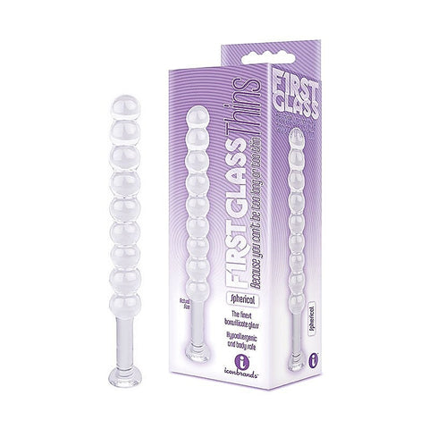 Indulge in Refined Intimacy with Glass Thins Spherical Plug - Glass Sex Toys