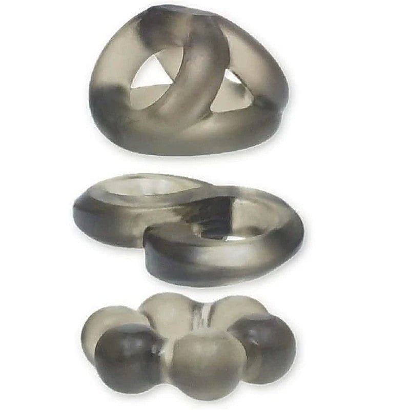 The 9's Phat Cock Rings Smoke 2 Silicone by Icon Brands - Cock Ring Sets