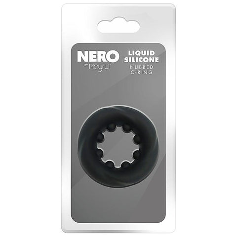 Nero Liquid Silicone Nubbed Cock Ring By Evolved - Silicone Cock Rings