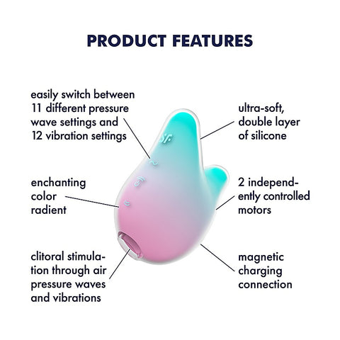 Mermaid Usb Rechargeable Clitoral Vibrator By Satisfyer - Clit Ticklers and Pulsators